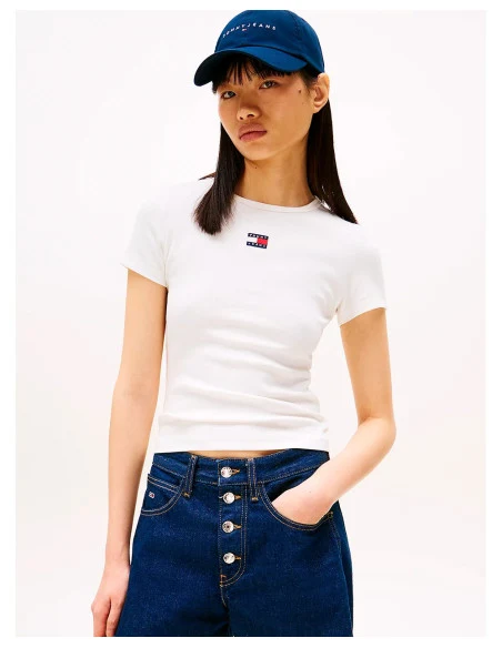 TOMMY · DW0DW17881 SCQ TJW SLIM BADGE RIB TEE · כתום — Hawaii