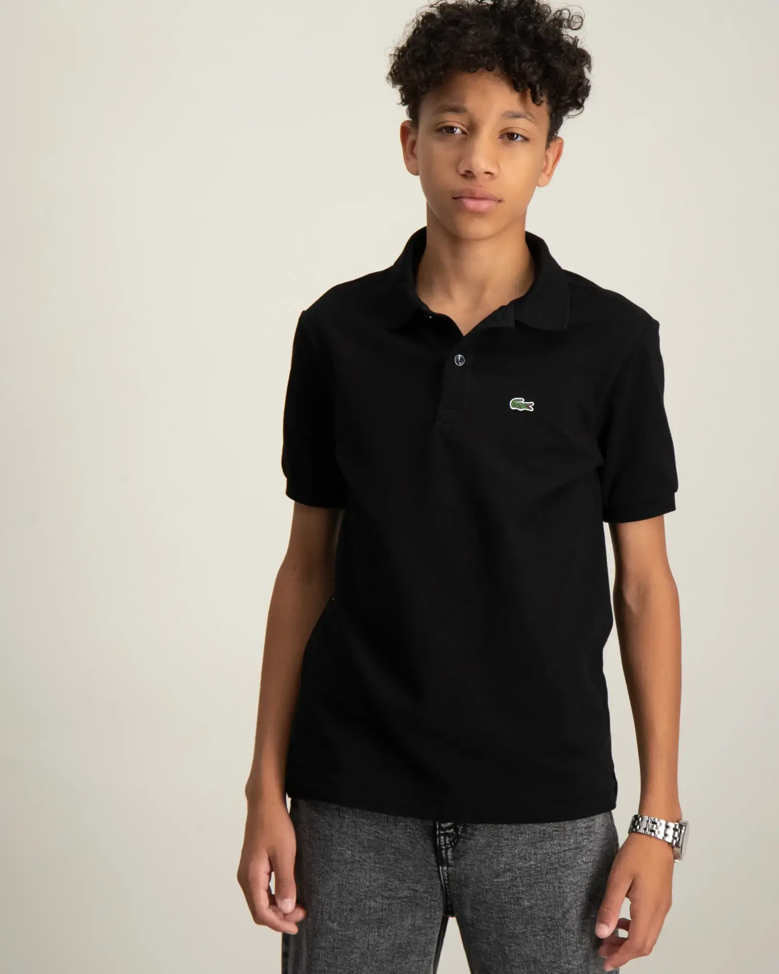 LACOSTE · CHEMISE COL BORD-COTES MA · שחור