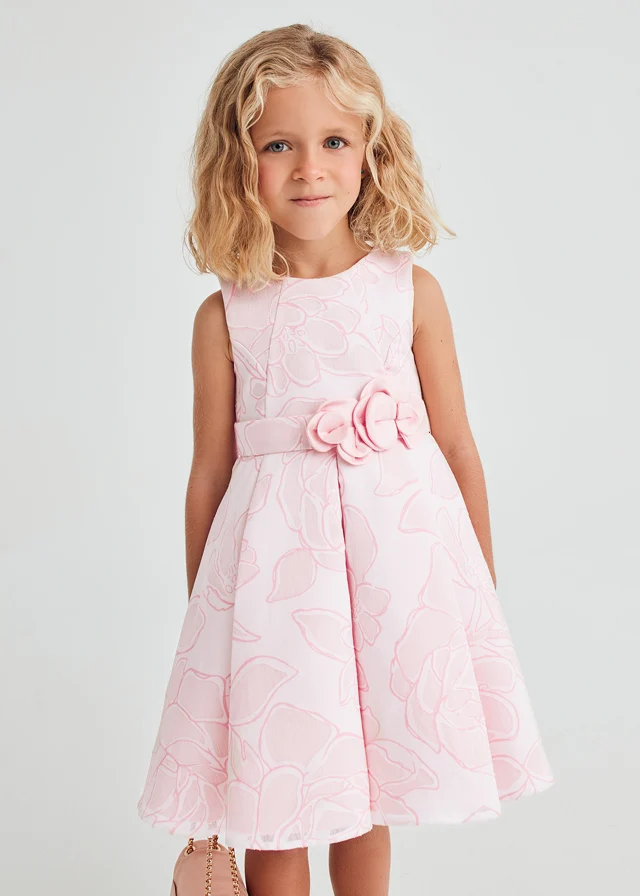ABEL&LULA · Devore floral dress · אפרסק