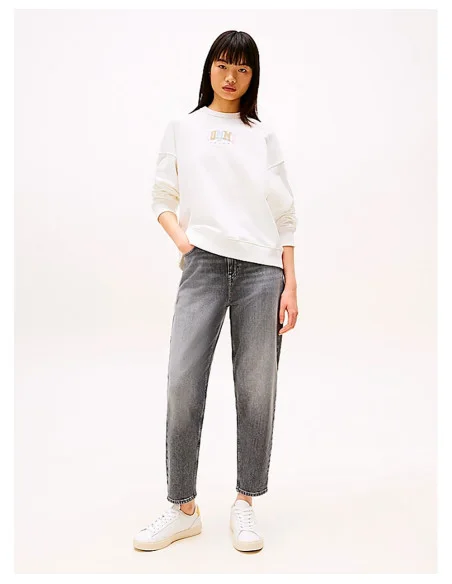TOMMY · 1 - 5 POCKETS גינס MOM JEAN UH TPR BI0177 · אפור — Hawaii