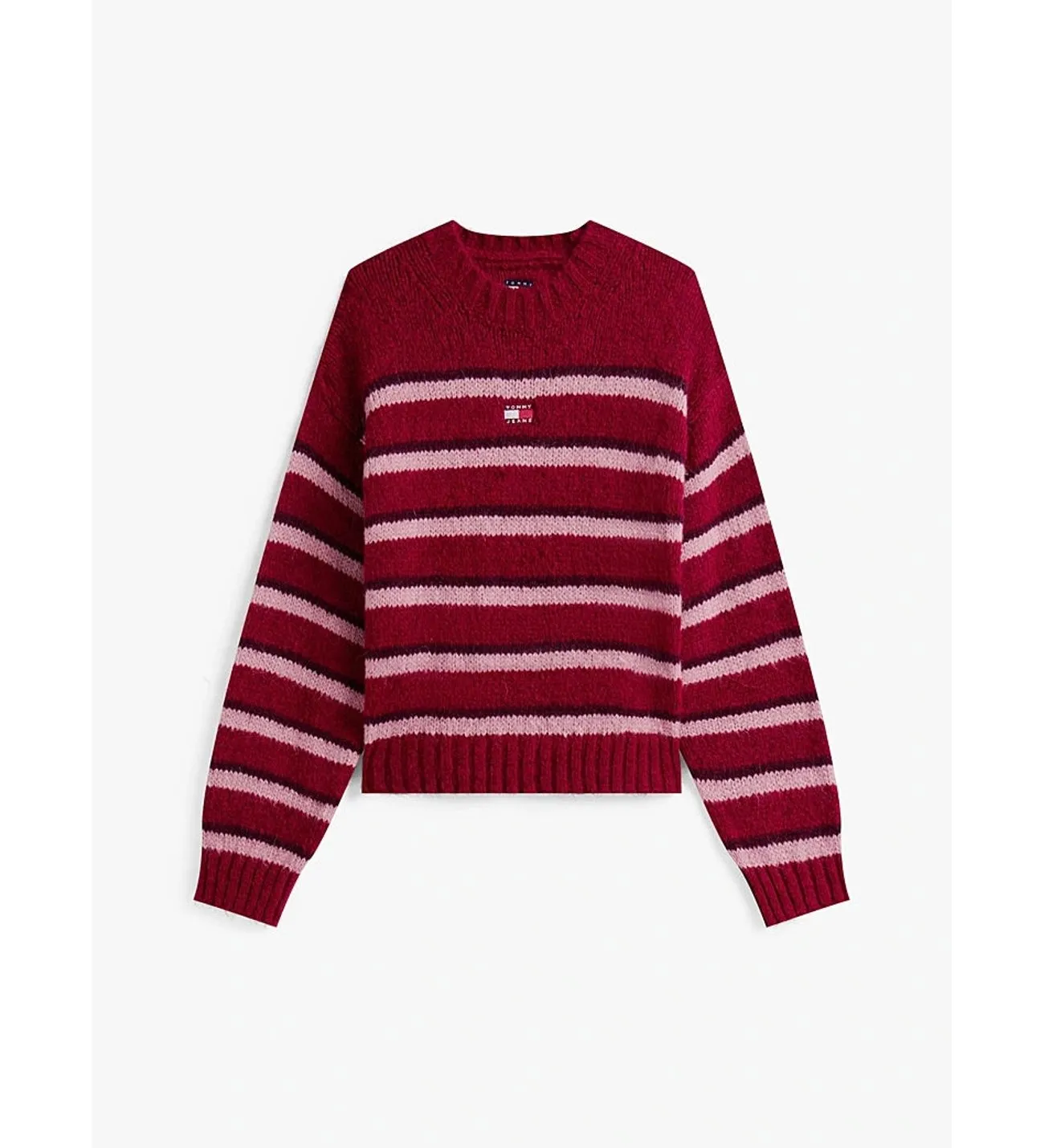TOMMY · סוודרים TJW BADGE STRIPE FLUFFY SWEATER · בורדו — Hawaii