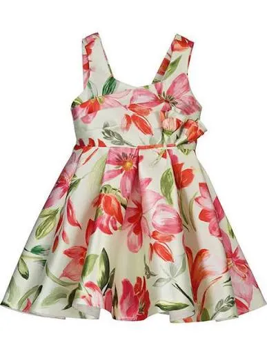 ABEL&LULA · Stamp mikado dress · אפרסק