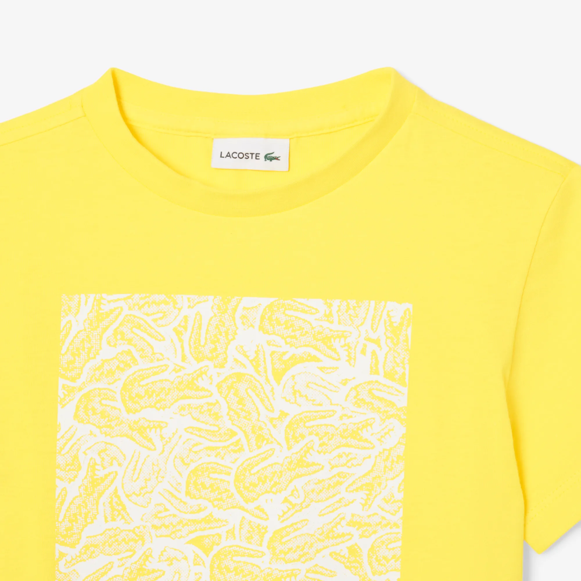 LACOSTE · טישירט שרוול קצר TEE-SHIRTXTURTLE NECK SHT · צהוב — Hawaii