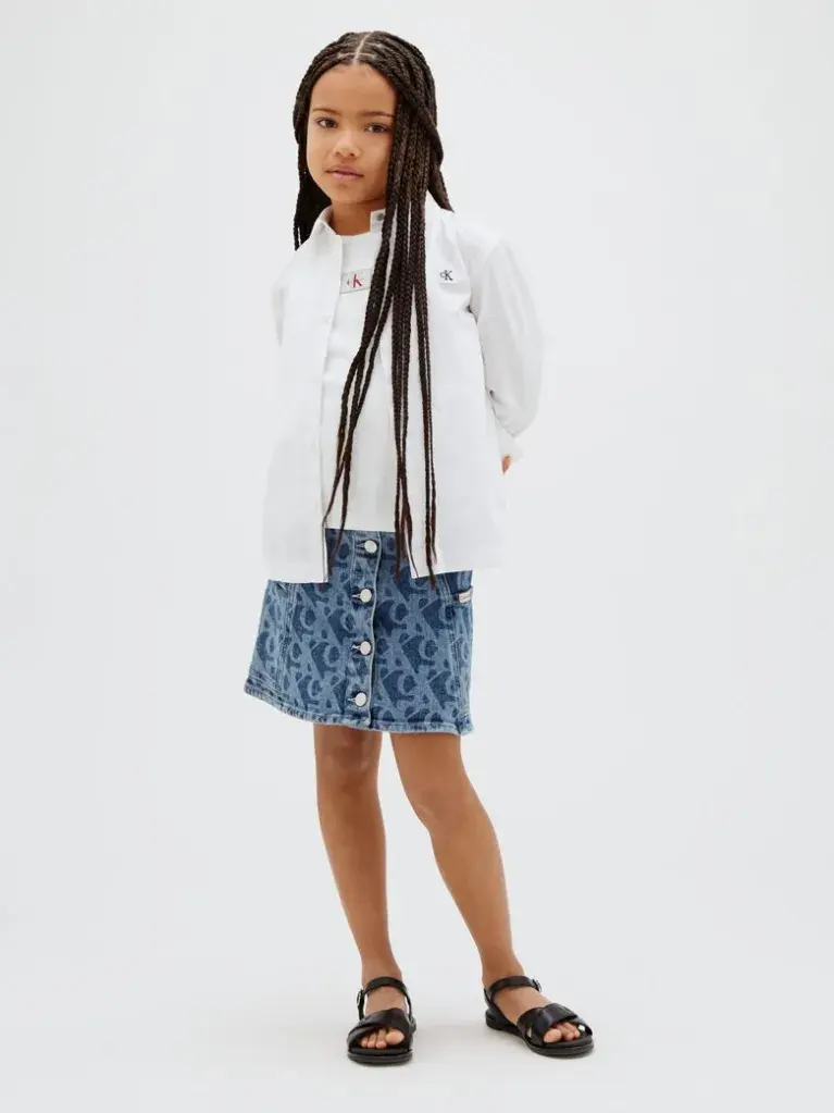 CK · DENIM BUTTON THROUGH SKIRT · ג'ינס