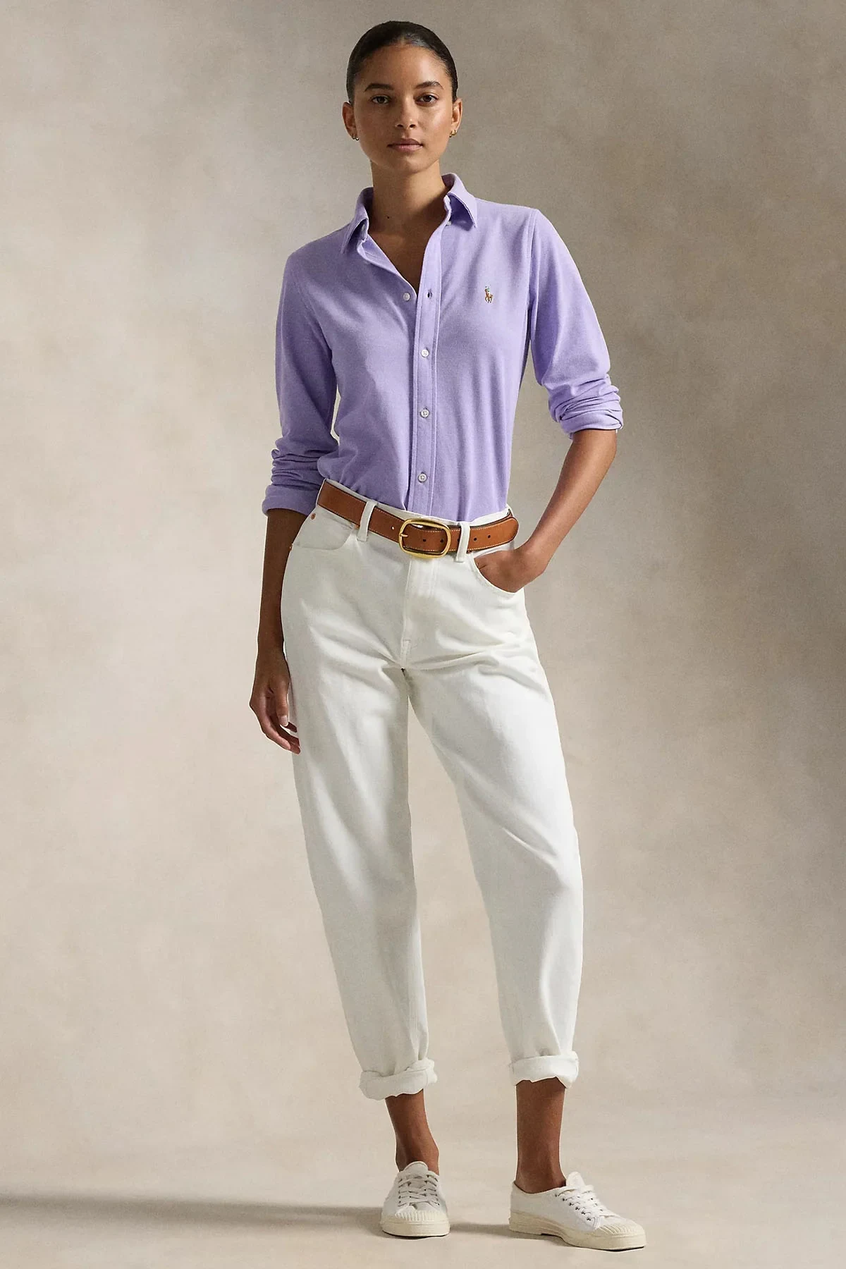 RALPH LAUREN · חולצות כפתורים ארוכה G SLEEVE BUTTON FRONT SHIRT · סגול — Hawaii