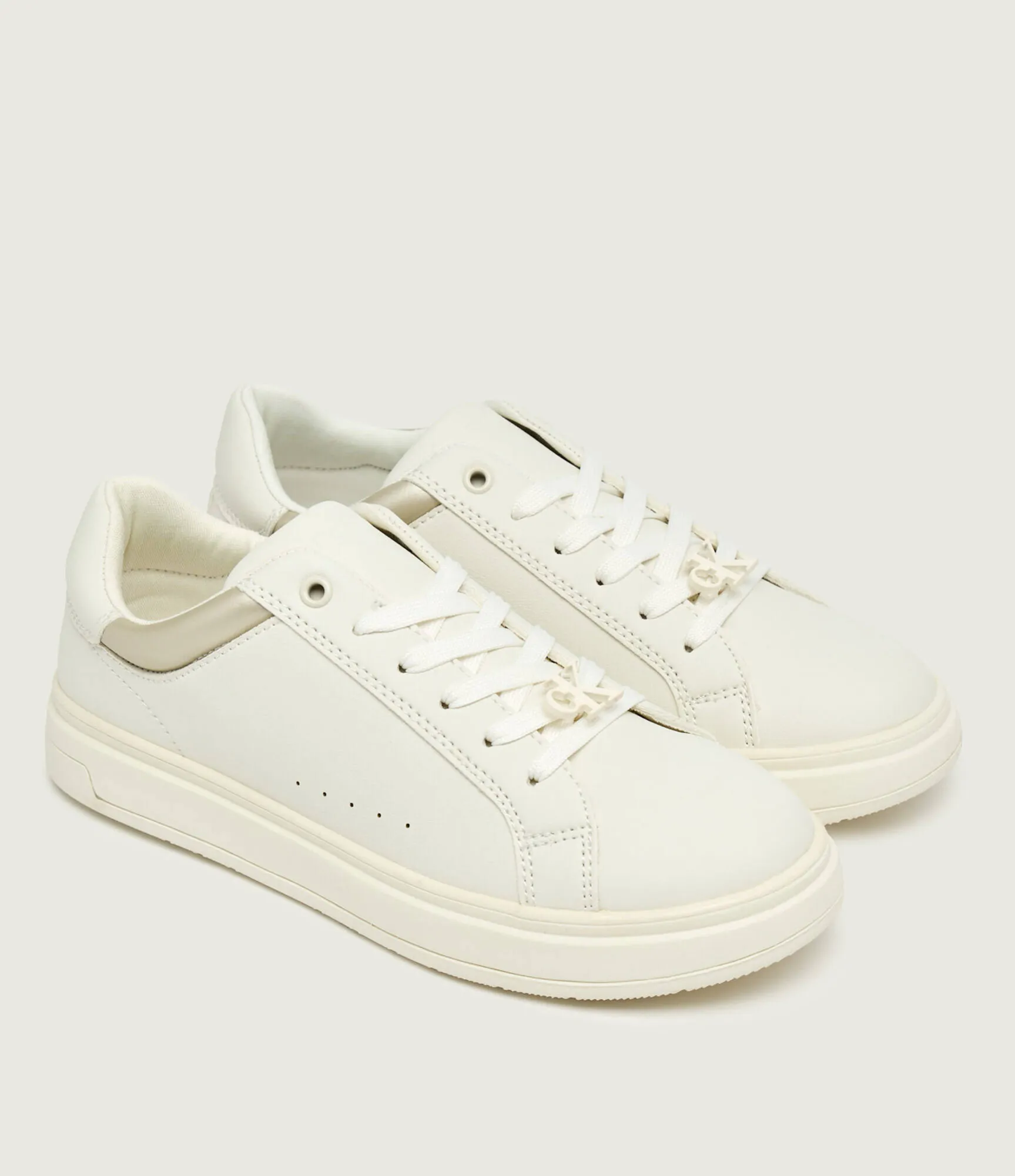 CK · 30-34 LOW CUT LACE-UP SNEAKER WHITE/S · לבן