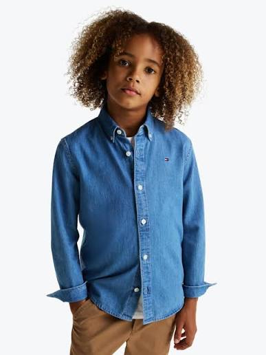 TOMMY · חולצות מכופתרות DENIM CHAMBRAY SHIRT L/S · ג'ינס — Hawaii