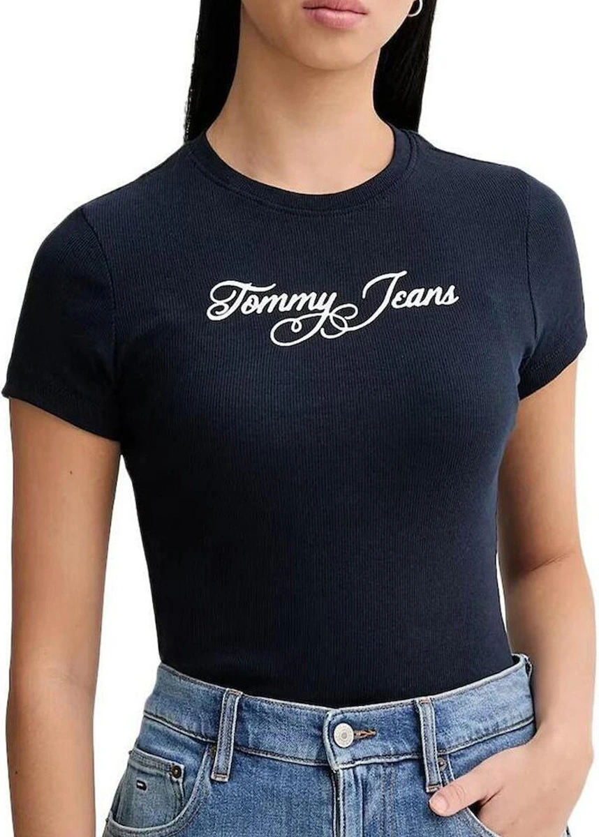 TOMMY · DW0DW21838 C1G TJW SLIM ESS LOGO 1 RIB TEE EXT · כחול — Hawaii