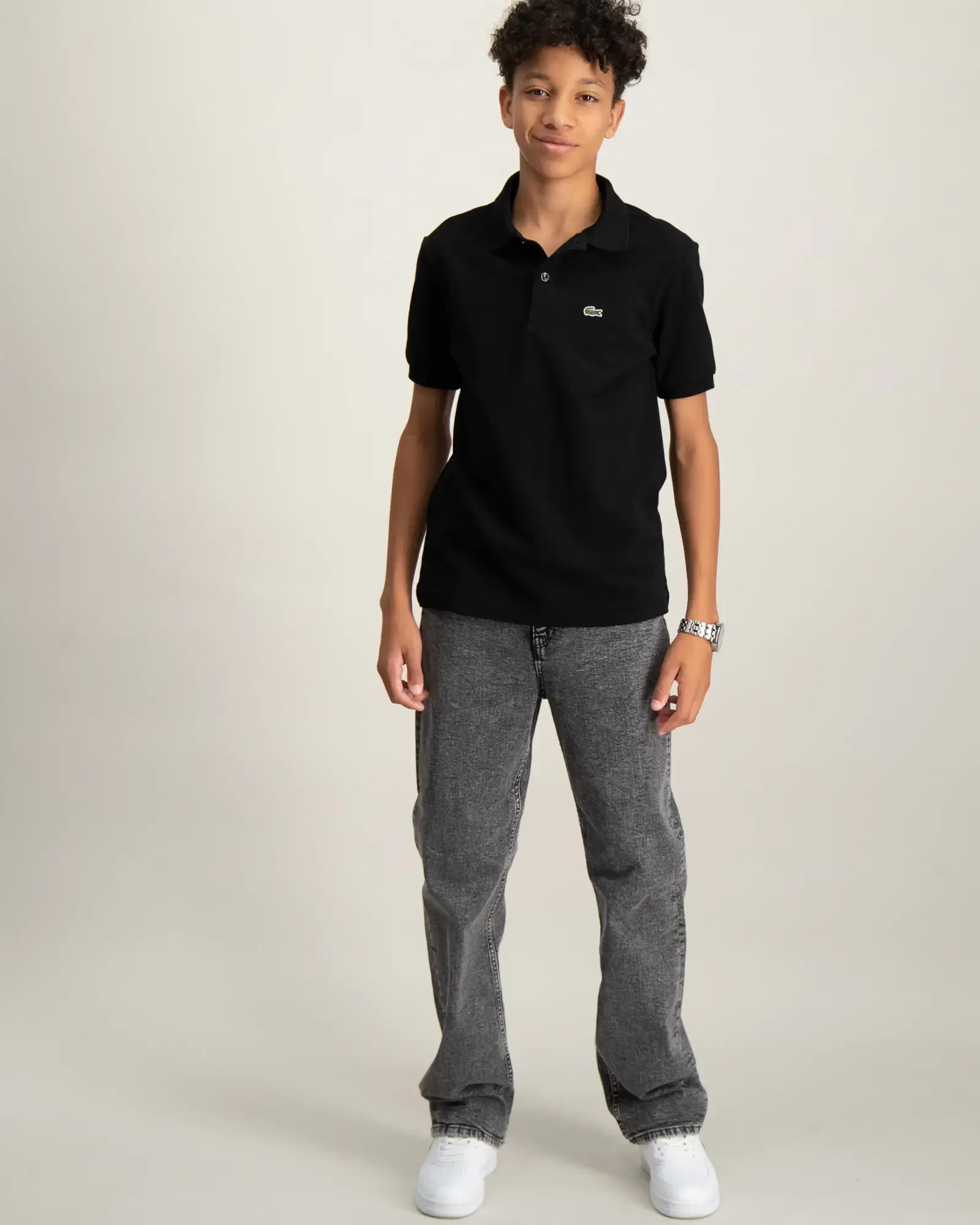 LACOSTE · CHEMISE COL BORD-COTES MA · שחור