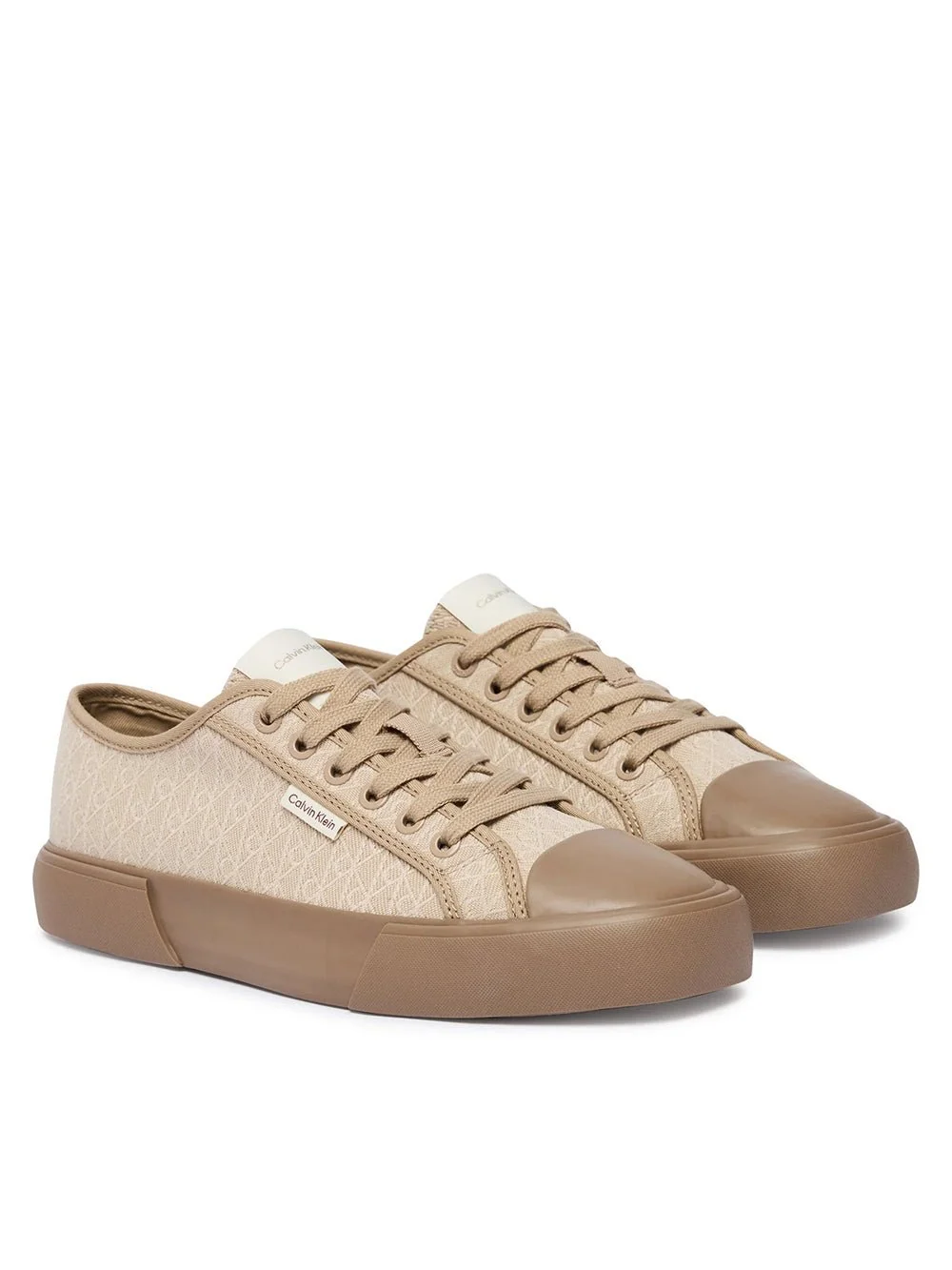 CK · HW0HW03142 A04 VULC LOW LACEUP AOP CANVAS · אפור