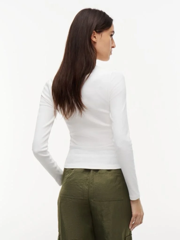 TOMMY · TJW SLIM ESSENTIAL RIB LS · לבן — Hawaii