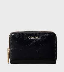 CK · FOIL GLOSSY SQUARE ZIP AROUND · שחור