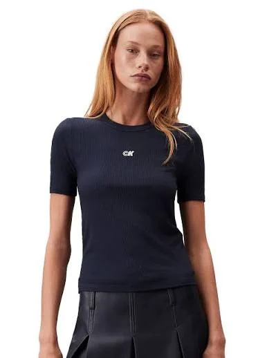 CK · טישירט שרוול קצר A- Modal Rib Tee (essential) · כחול — Hawaii