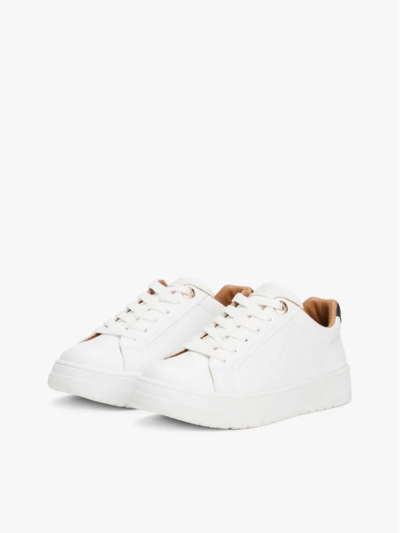 TOMMY · סניקרס LOW CUT VELCRO SNEAKER WHITE/BL · לבן