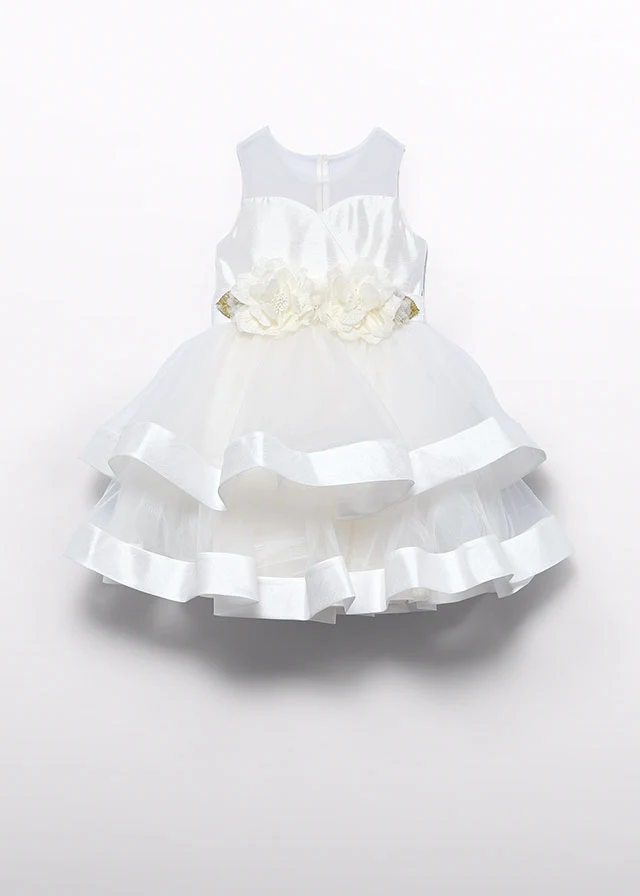 ABEL&LULA · Combined shantung dress · לבן