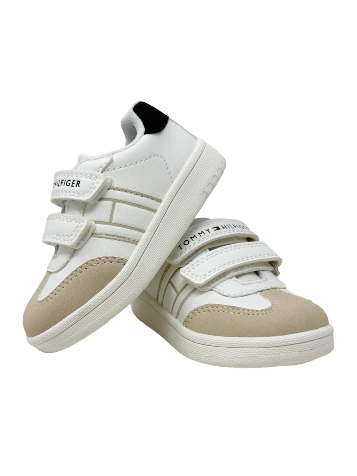 TOMMY · -34342 007 20-29 LOW CUT VELCRO SNEAKER BEIGE/WH · ביג'