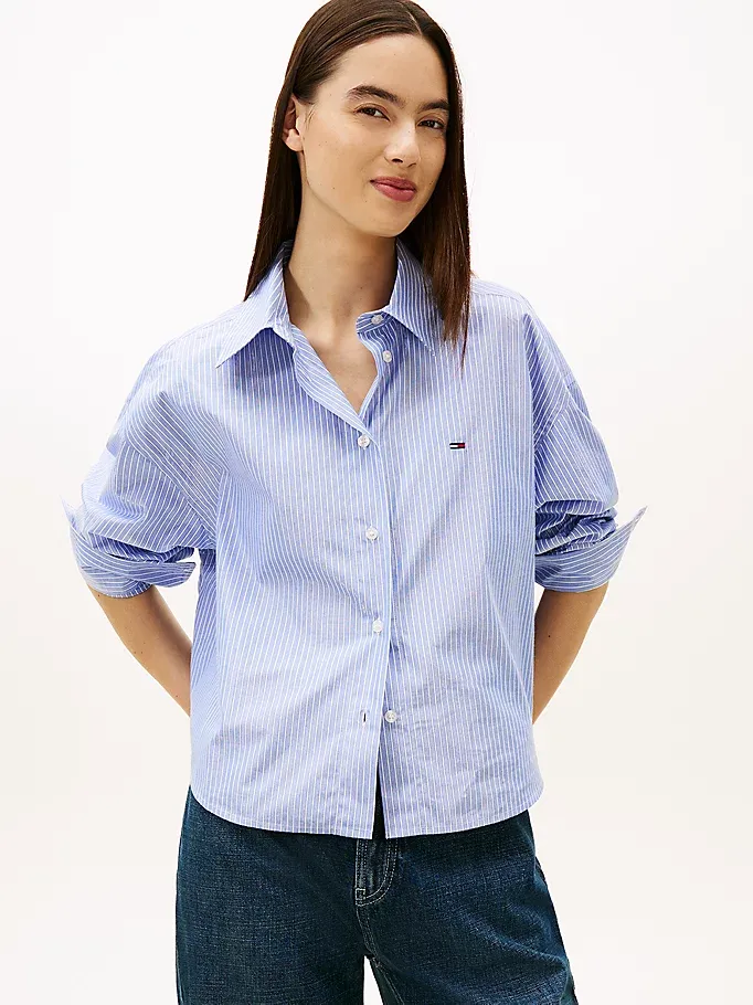 TOMMY · DW0DW22636 C5U TJW CROP OVS PARTY SHIRT · תכלת — Hawaii