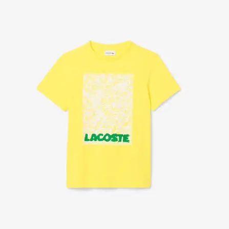 LACOSTE · טישירט שרוול קצר TEE-SHIRTXTURTLE NECK SHT · צהוב — Hawaii
