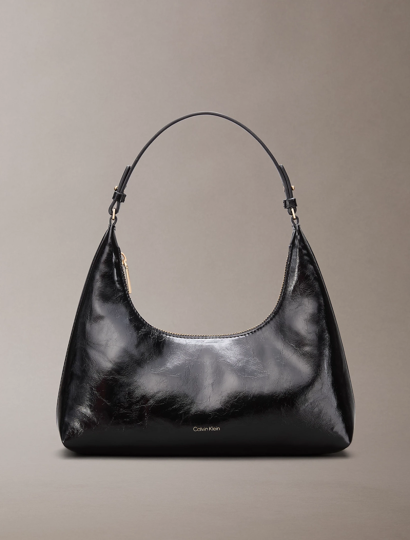 CK · FOIL LOGO GLOSSY CONV BAG · שחור