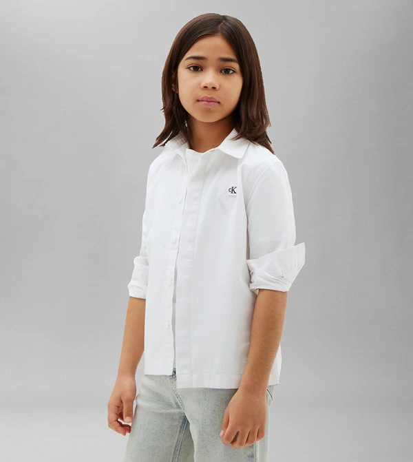 CK · CLASSIC POPLIN SHIRT · לבן